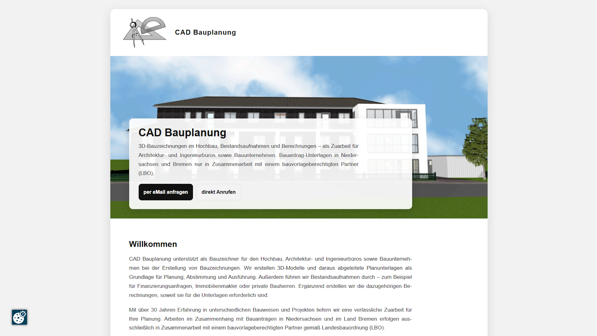 Webseite CAD Bauplanung