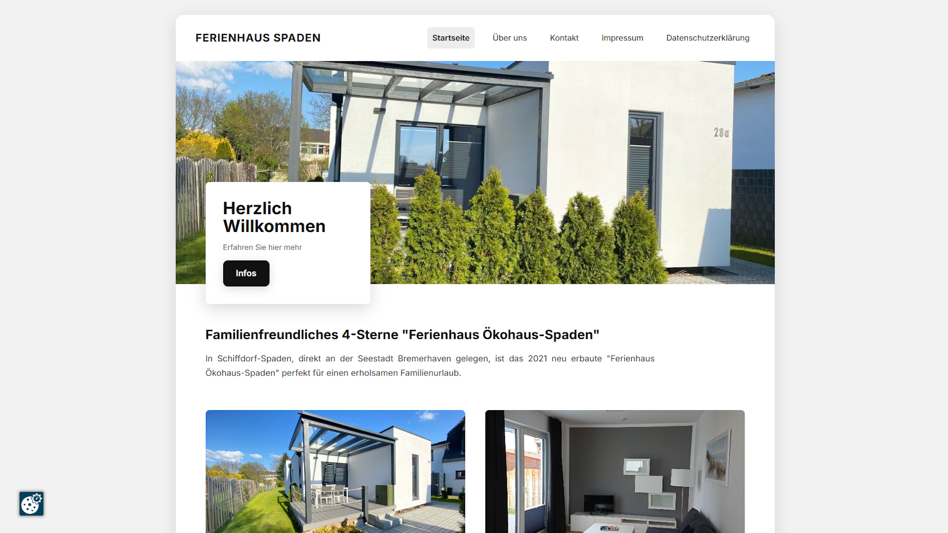 Webseite Ferienhaus Spaden