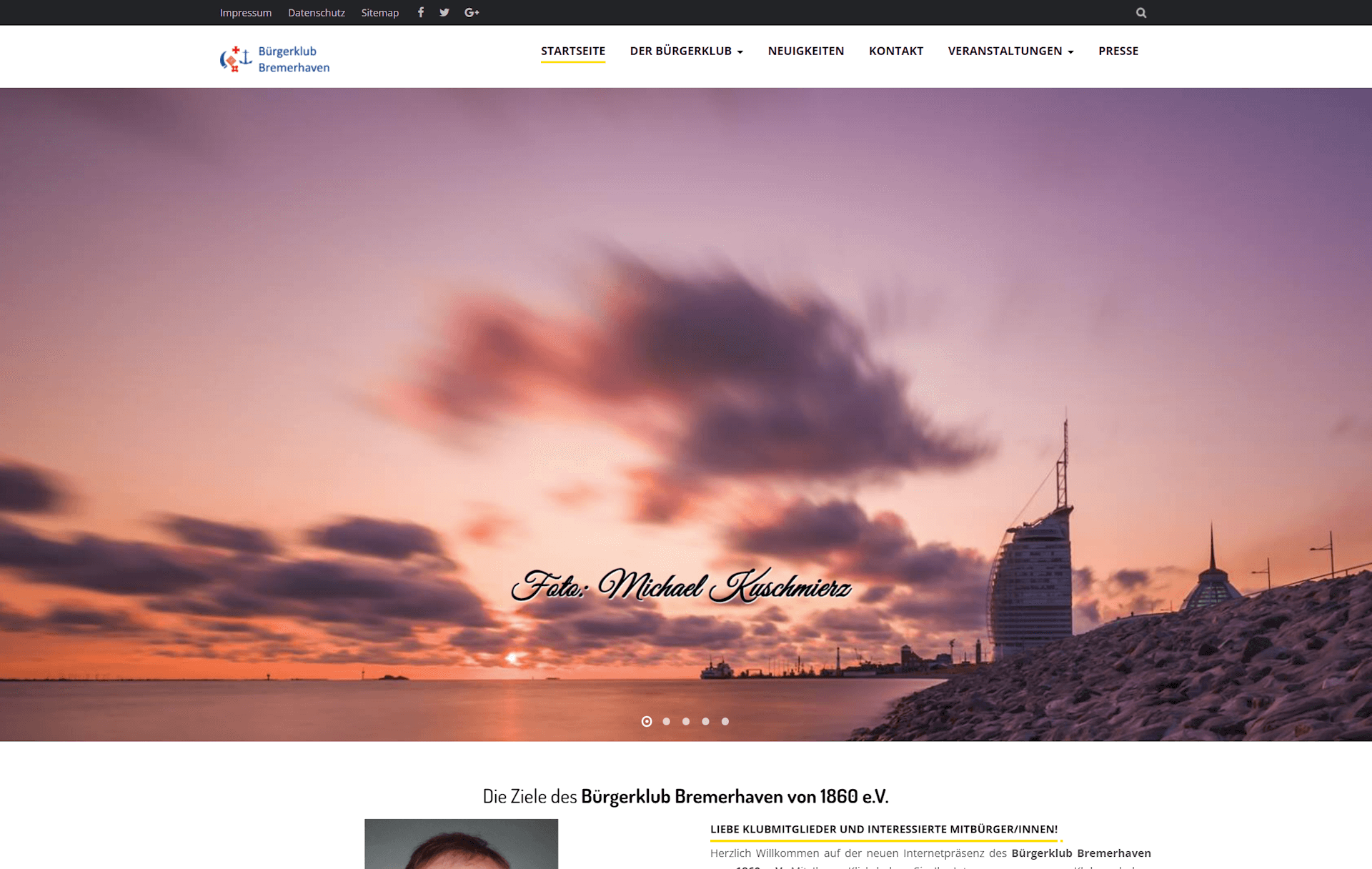 Webseite Bürgerclub Bremerhaven