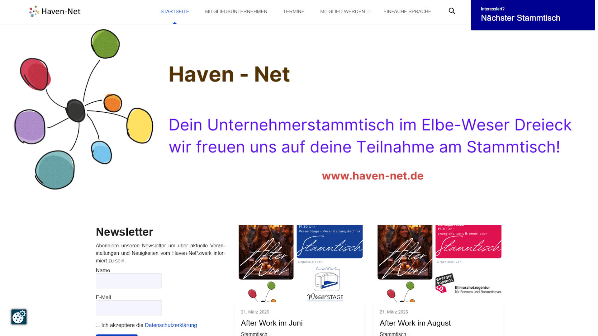 Webseite Unternehmerverein Haven-Net e.V.